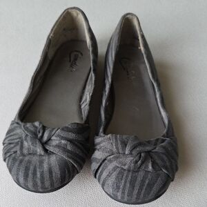Candie's Black Zebra Flats with Knot Accent